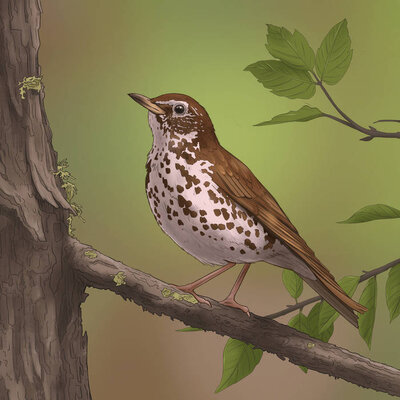 Wood Thrush illustration